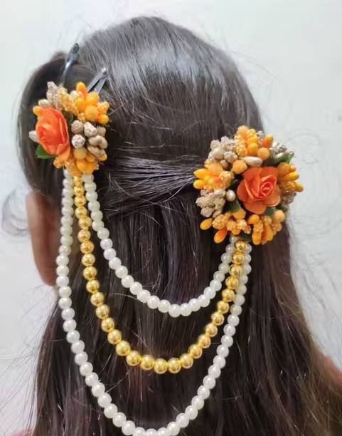 SHREE BALAJI Flower Pearl Gracious Fancy gajra/Hair Jewellery/Hair Accessory Hair Accessory Set