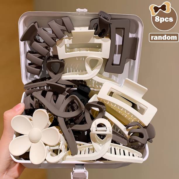 Prityka 8 Pcs Hair Claw Clip Set for Women | Strong Hold Matte Jaw Clips Combo Hair Claw