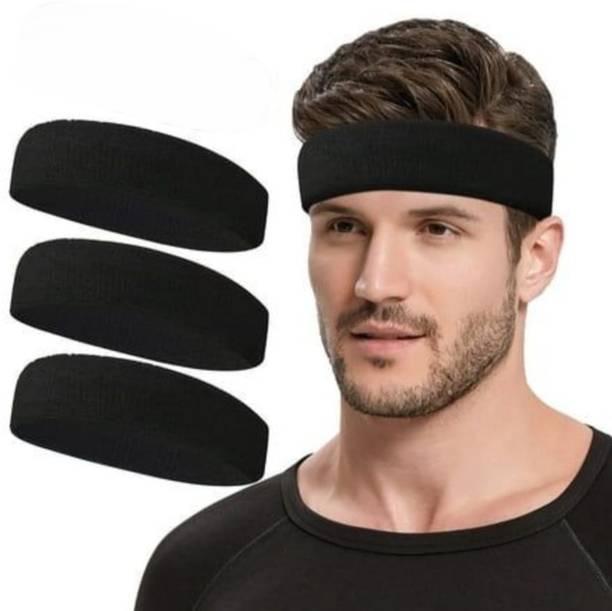 Maa Hosiery mens & womens [pack of 3] Solid Runing sweat Head Band Wicking Hair Wrap Head Band