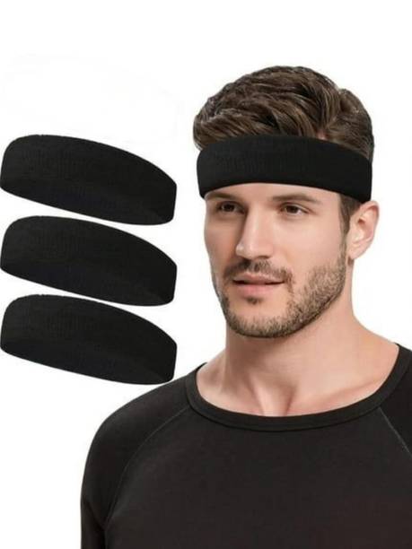 Maa Hosiery mens & womens [pack of 3] Solid Runing sweat Head Band Wicking Hair Wrap Head Band