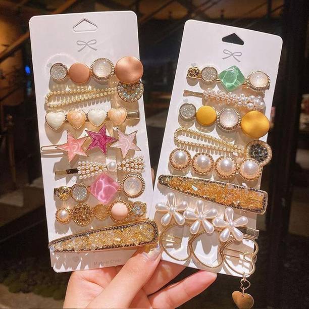 Rubela 8 Pcs Korean Style Pearl Barrettes Womens Headdress Jewelry Hair Accessories set Hair Pin