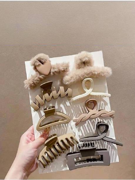 Rasa Combo of 9pcs Large Claw Clips For Thick Hair Hair Claw