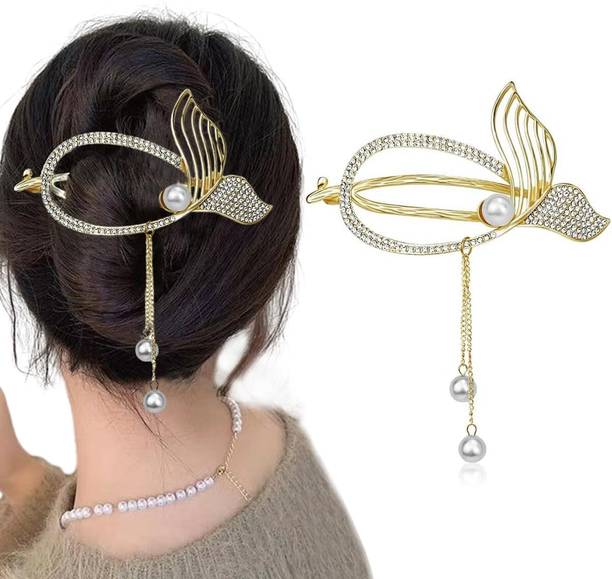 Rudra Hair Clip for Women Tassle Mermaid Tail Hair Claw Hair Bun Accessories Luxury Banana Clip