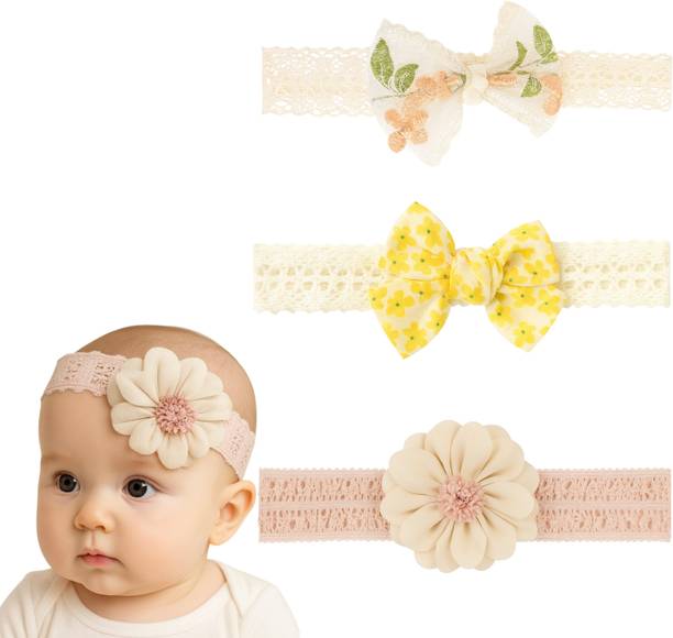 AmazingKarts Soft Stretch Baby Headbands With Big Bows – 3 Pack Head Band