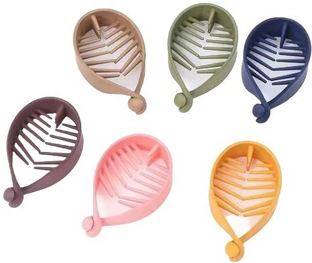 Blubby 6 Pieces Solid Matte Banana Hair Clutcher Hair Claw Clip for Girls and Women Banana Clip