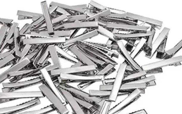RJP Metal Alligator Hair Clips 4.5cm (Pack of 50) | Plain Silver Hair Clip Hair Clip