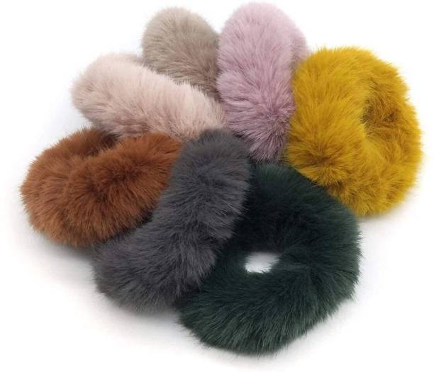 ZELVA Soft Fluffy Fur Elastic Multicolor Hair Rubber Band Rubber Band Price in India