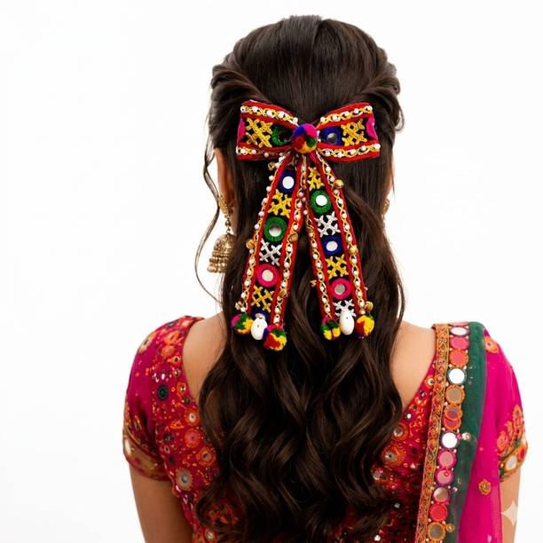 ABC Handmade Traditional Navratri Bow Hair clip Hair Clip