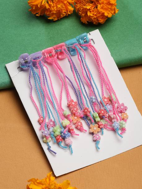 stol'n Set Of 6 Star Detail Hair Clips - Pink & Multi Colour Hair Clip