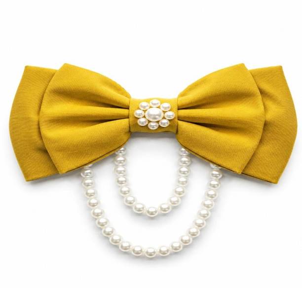 Ecomonic Premium Satin Pearl Hair Bow Clip Hair Clip