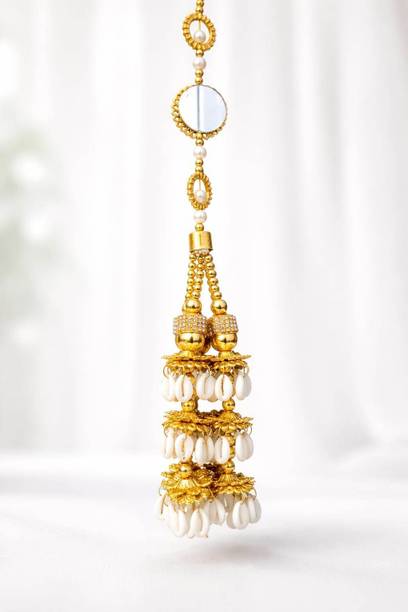 ISHVIKCREATIONS Long Length Mirror Design Hair Paranda For Women Hair Accessory Braid Extension