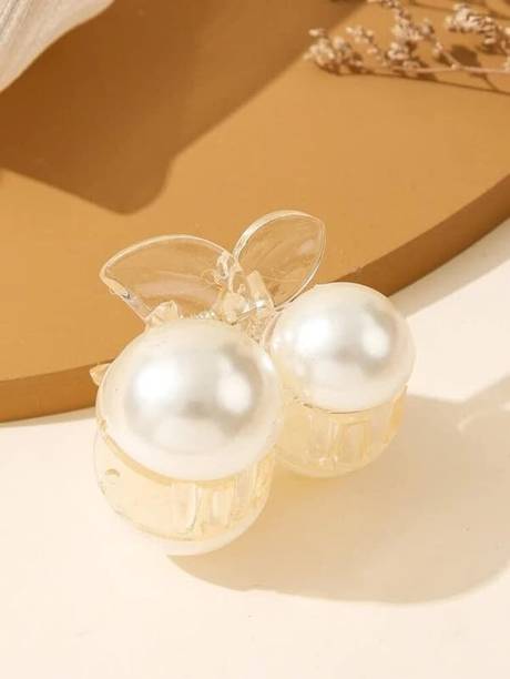 Kalaneet 4PCS Pearl Hair Claws, Fashionable Hair Claw, Mini Round Pearl Hair Clip