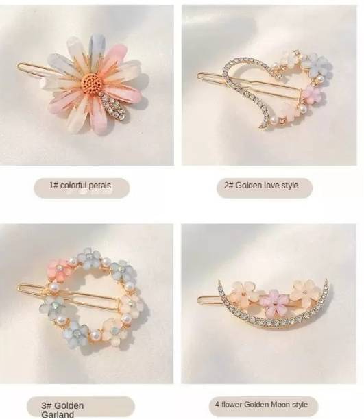 Blubby 1 Pcs Korean Floral Designer Clips Hair Clip