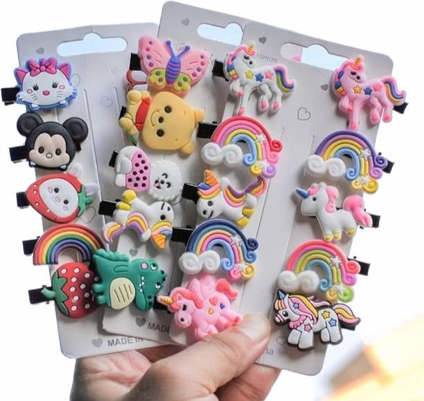 Etnico 20pcs Rainbow Unicorn Kitty Butterfly Hair Clips Set Baby Hairpin For Kids Girls Hair Clip