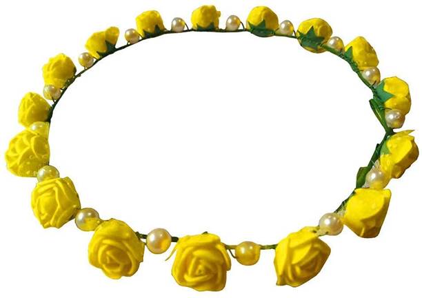 Vibgyor Products Girl's Yellow Flower Gracious Tiara/Crown Head Wrap Hair Claw