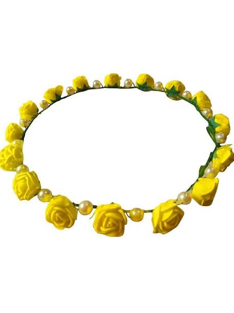 Vibgyor Products Girl's Yellow Flower Gracious Tiara/Crown Head Wrap Hair Claw