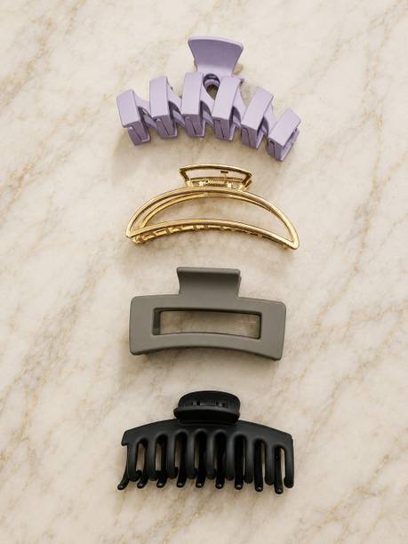 Glitchez Latest Style Mix Combo 4Pcs Hair Clips Set for Women Daily Wear Fashion Hair Accessory Set