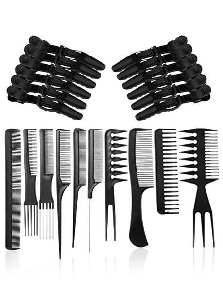 SIYDHA Barber Comb Salon Parlour Hair Cutting With Crocodile Hair Styling Clips Set Hair Clip