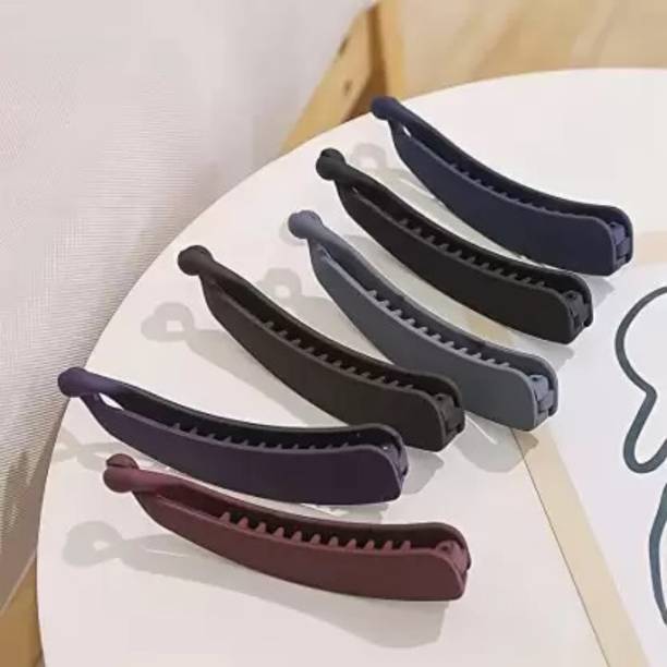 Rubela 6Pcs Banana Hair Clip Acrylic matte Finish Hair Clutchers For Women & Girls Clip Banana Clip
