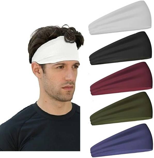 plutoprom Mens Headband - Running Sweat Head Bands for Sports - Athletic Sweatbands Rubber Band