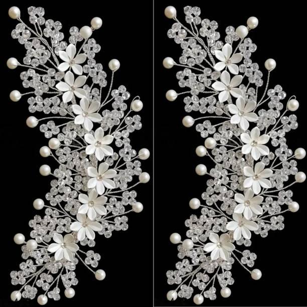 Lunox White crystal Tiara Hair Accessory Set