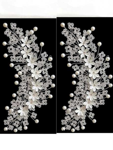 Lunox White crystal Tiara Hair Accessory Set