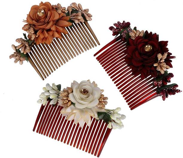 माइरा कलेक्शन 3 pcs flower hair juda comb