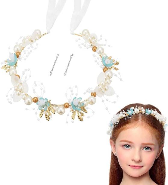INHEAVEN blue Pearl Flower tiara Crown Tiara Headpiece for Women and Girls, Hair Accessory Set