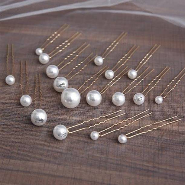 Alucia Pearl Bridal Hair Juda U Pin Bobby Pins For Women, Girls Hair Pin