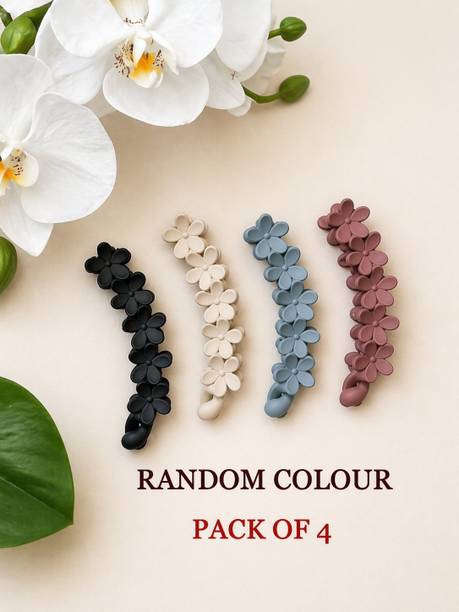 Zenvora Pack 4 Floral Banana Claw Hair Clip Banana Clip