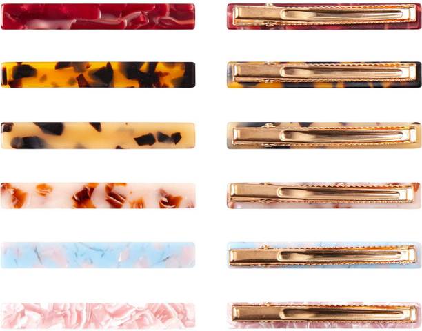 zeelpetal Bobby Pins, Bangs Clip Acetate Hairpin Duckbill Hair Barrettes Rectangle Clips Hair Pin