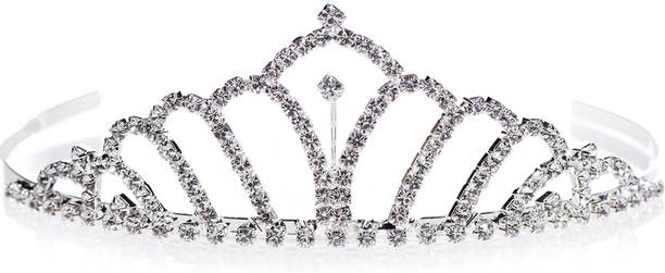 Orama Silver Crystal Tiara Crown Headbad Princess Rhinestone Crown Hair Accessory 625 Hair Accessory Set
