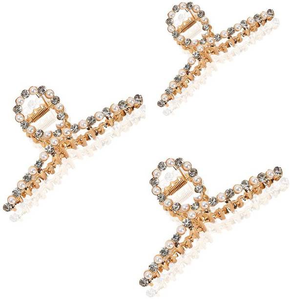 VAGHBHATT Styling Metal Hair Claw Clip Pearl Hair Jaw Clips Barrette Accessories Banana Hair Clip
