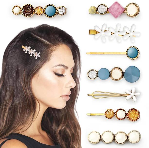 Glamyou 8 Piece Korean Style Pearl Barrettes Women's Set Hairpin Korean Style Hair Clip Hair Pin