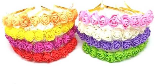 arushifashion Flower Crown Headband Rose Headdress for Girls Ladies Women pack of 8 Hair Band