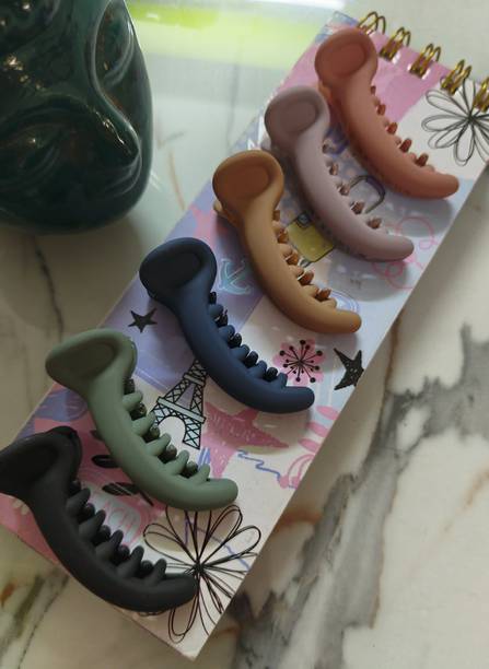 DELEENA Matte Finish Mini Banana Hair Claw Clips//SMALL SIZE//Pack of 6// Banana Clip