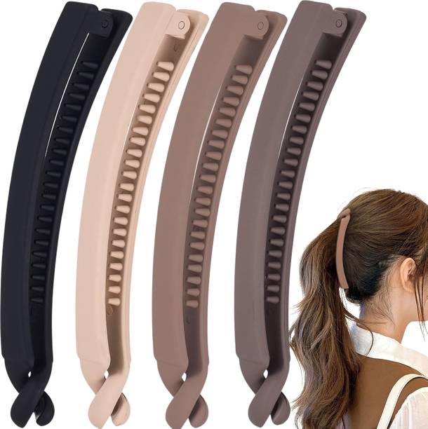 Anna Stella Banana Ponytail Hair Clips for Thick Hair, 4 PCS Matte Finish Banana Clip