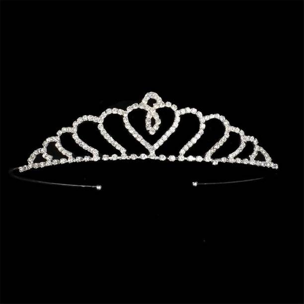Orama Silver Crystal Tiara Crown Headbad Princess Rhinestone Crown Hair Accessory 646 Hair Accessory Set