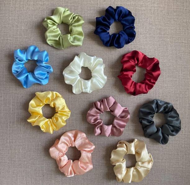 sparkal Pack Of 12 Hair Scrunchies for women And Girls Rubber Band