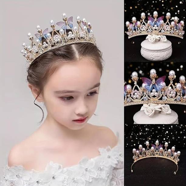 HBSENTEREPRISE Girls Crystal Tiara Crown Women Flower Hair Pin