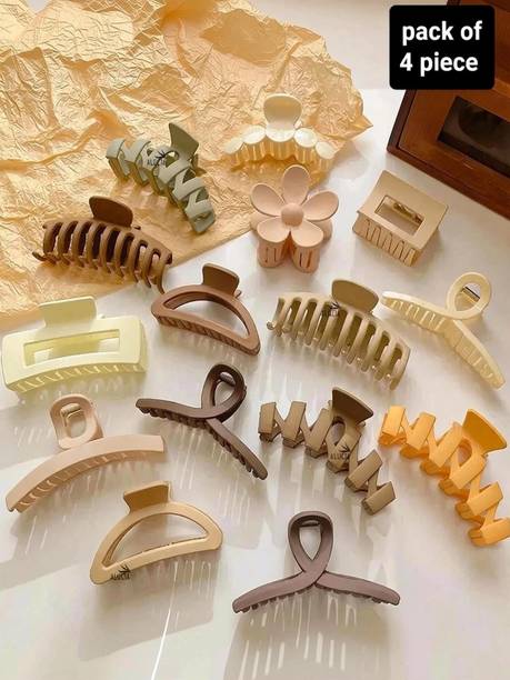 house of common ANY 4 PCS LARGE MEDIUM SMALL SIZE HAIR CLUTCHES FOR WOMEN (PACK OF 4) Hair Clip