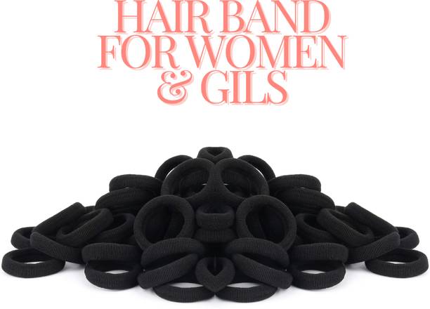 ZXFATIR Hair Accessories Black Color Hair Band Mini Baby Girl's Soft Elastic Pack of 60 Hair Band