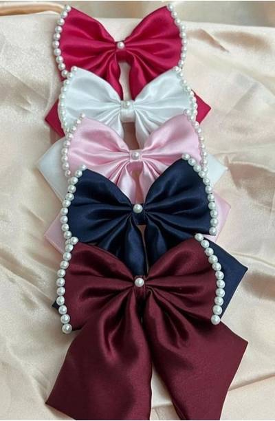 Velvet Creative Luxe Pearl Satin Bow Hair Pin