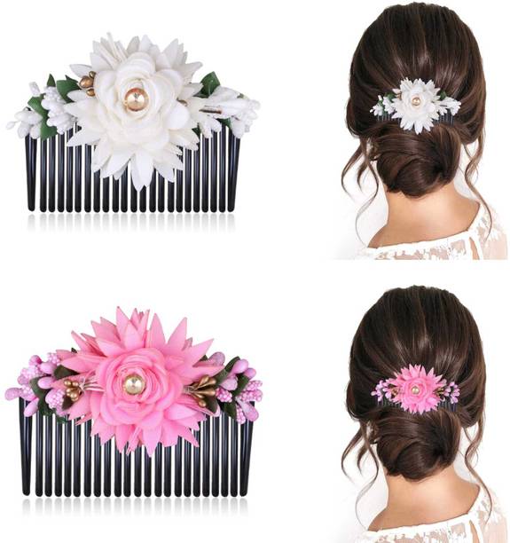 Myra Collection Flower Design Hair pin Comb/Hair Clip For Women pack of 2 Hair Clip
