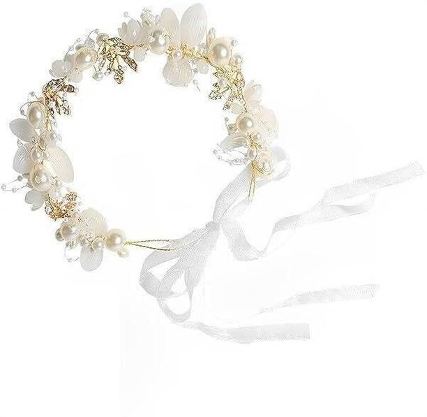 MAVIRIEXPORT Elegant Pearl Tiara for Girls – Party, Birthday, Wedding & Princess Crown Hair Band