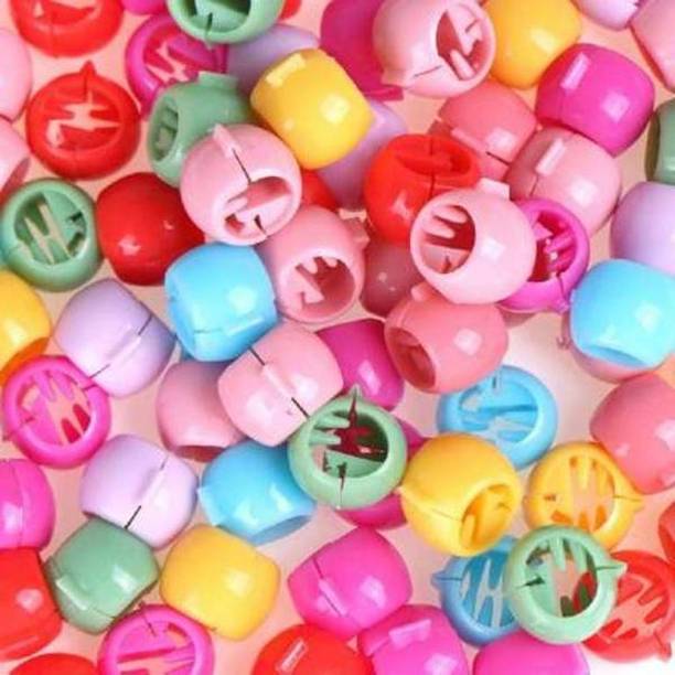 maanya enterprises Stylish Small Round Size hair beads for Kids & Girls Women Hair pack of 60 pcs in multicolour Hair Clip