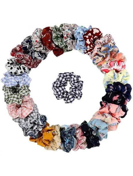 sparkal Korean style Women's and Girls multi colour Hair Scrunchies Pack of 24 Rubber Band