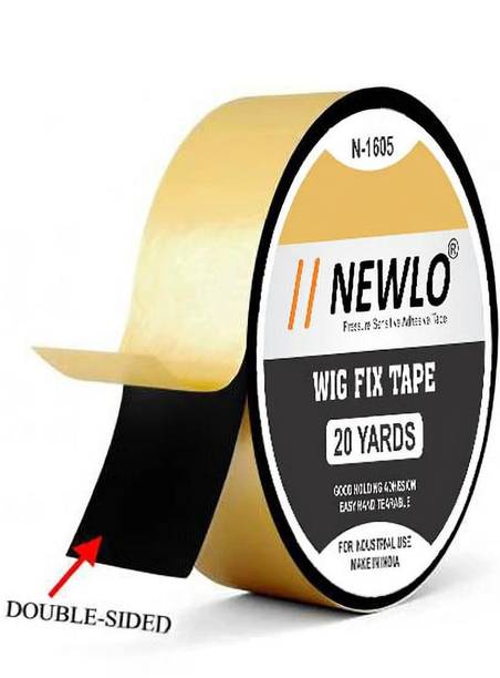 Newlo Yellow & Black Wig Adhesive Tape - 20 Yards Hair Accessory Set