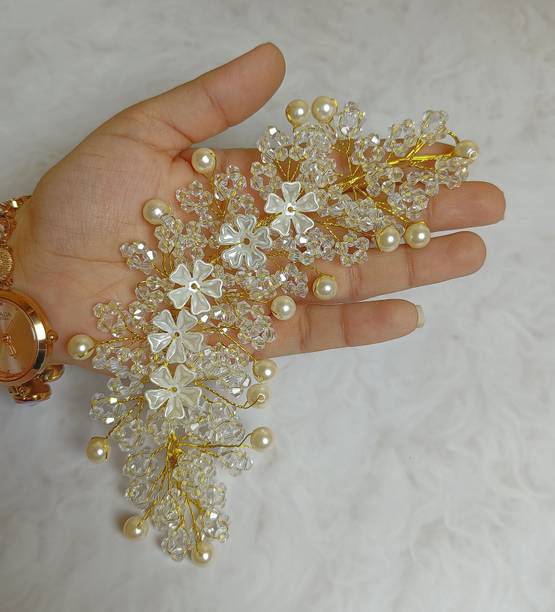 FIABLE COLLECTION Tiara Diamond Studded Bridal Wedding Hair Clip Accessories/Hair Pins/Hair band Hair Accessory Set