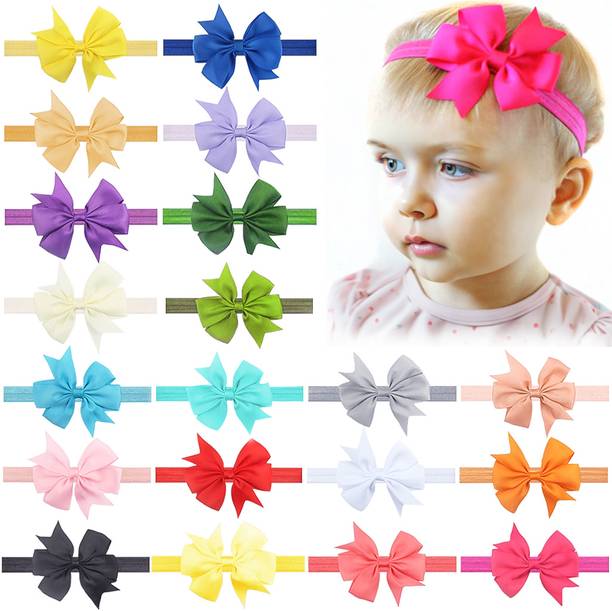 HOMEMATES 20 PCS Stylish Fancy Hairband Multicolor Baby Girls Kids Elastic Hairband Head Band